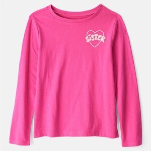 NWT Carters Girls Sisterhood Long Sleeve Graphic Tee